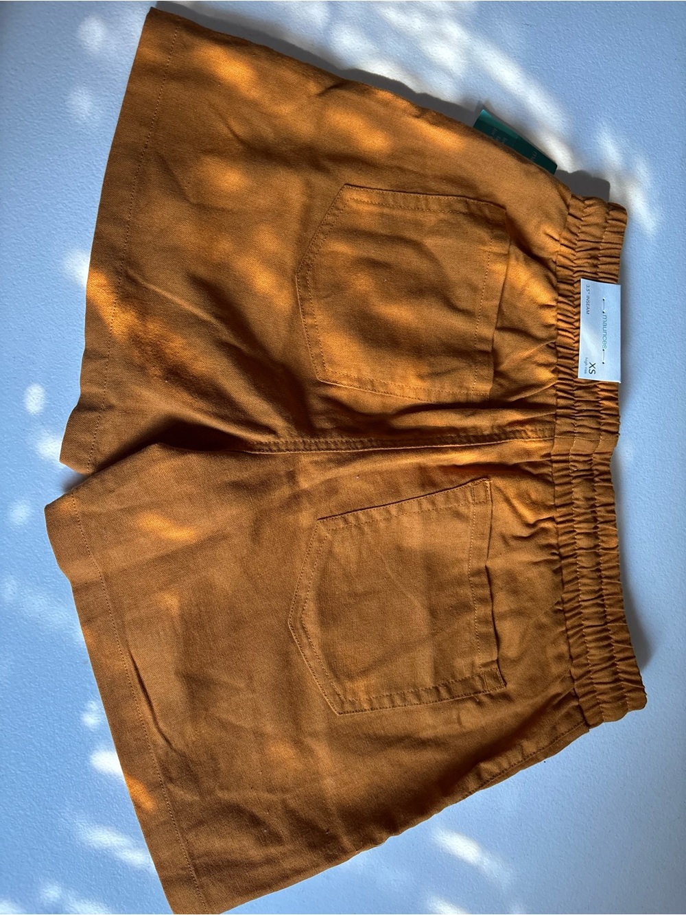 Maurices Mustard Orange Casual Elastic-Waist Shorts - Picture 4 of 5